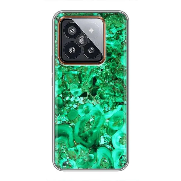 Чохол з принтом «Салатовий Мрамор» для Xiaomi 14 Pro