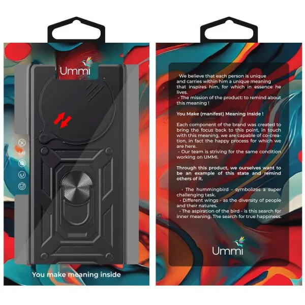 Чехол Ummi Camshield Serge Ring для Xiaomi 14 Ultra — Черный — фото 3