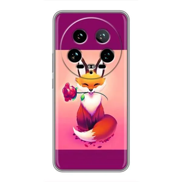 Чохол з принтом «Лиса з трояндою» для Xiaomi 14 Ultra