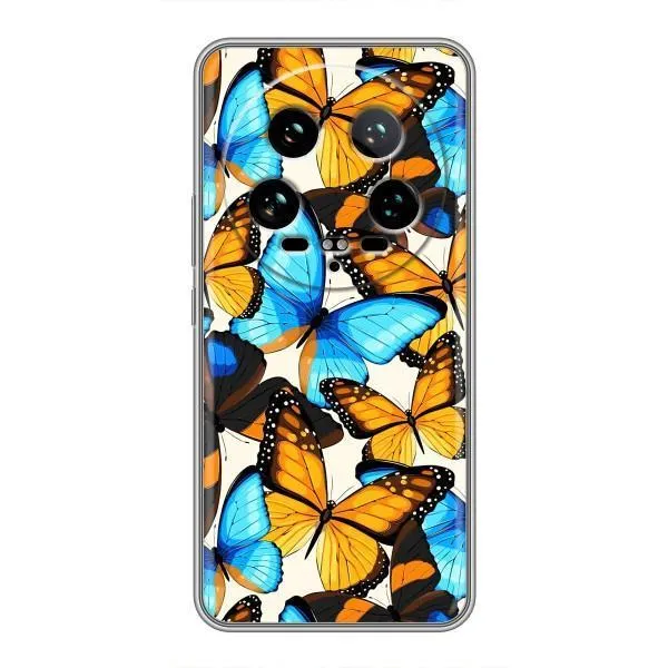 Чохол з принтом «Яскраві метелики» для Xiaomi 14 Ultra