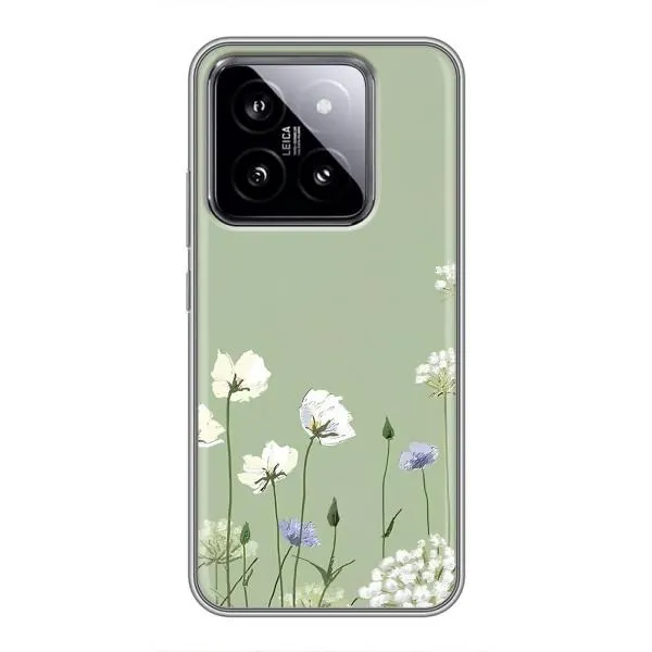 Чехол с принтом «Цветы на зеленом» для Xiaomi 14 Чехол с принтом «Цветы на зеленом» для Xiaomi 14
