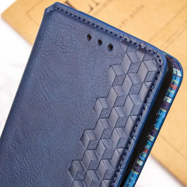 Кожаный чехол-книжка GETMAN Cubic (PU) для Xiaomi 14T Pro — Синий — фото 4