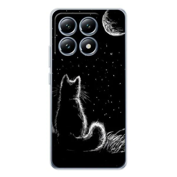 Чехол с принтом «Котик и луна» для Xiaomi 14T Pro