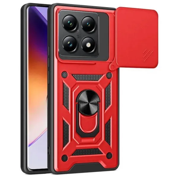 Чохол Ummi Camshield Serge Ring для Xiaomi 14T — Червоний