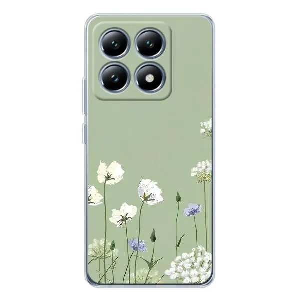 Чехол с принтом «Цветы на зеленом» для Xiaomi 15 Pro