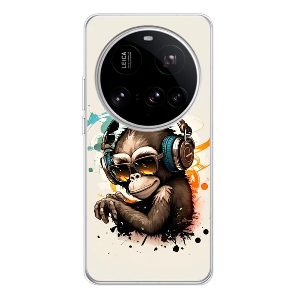 Чехол с принтом «Макака в наушниках» для Xiaomi 15 Ultra Чехол с принтом «Макака в наушниках» для Xiaomi 15 Ultra