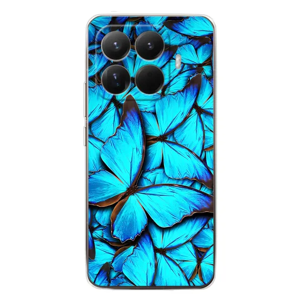 Чехол с принтом «Синие бабочки» для Xiaomi 15T Pro