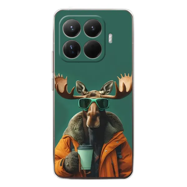 Чохол з принтом «Лось з кавою» для Xiaomi 15T Pro