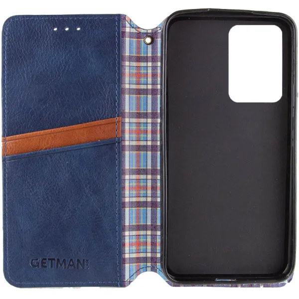 Кожаный чехол-книжка GETMAN Cubic (PU) для Xiaomi 15T — Синий — фото 2