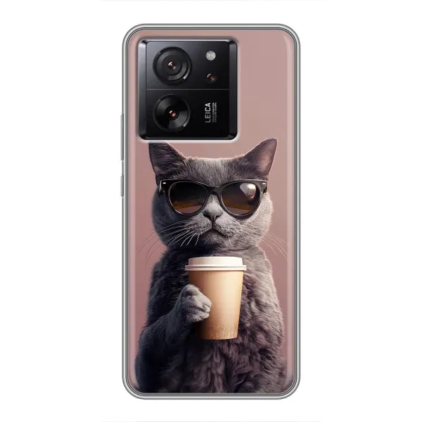 Чехол с принтом «Кот с кофе» для Xiaomi 16