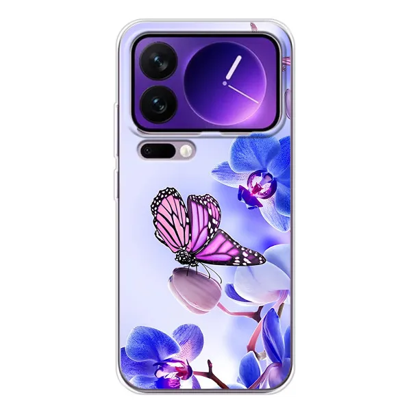 Чохол з принтом «Метелик на квітах» для Xiaomi 17 Pro Max