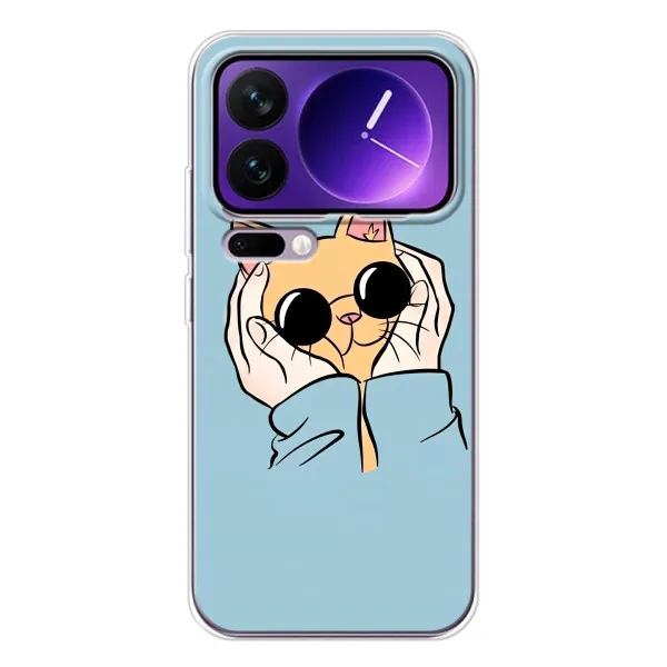 Чохол з принтом «Котик в окулярах» для Xiaomi 17 Pro Max