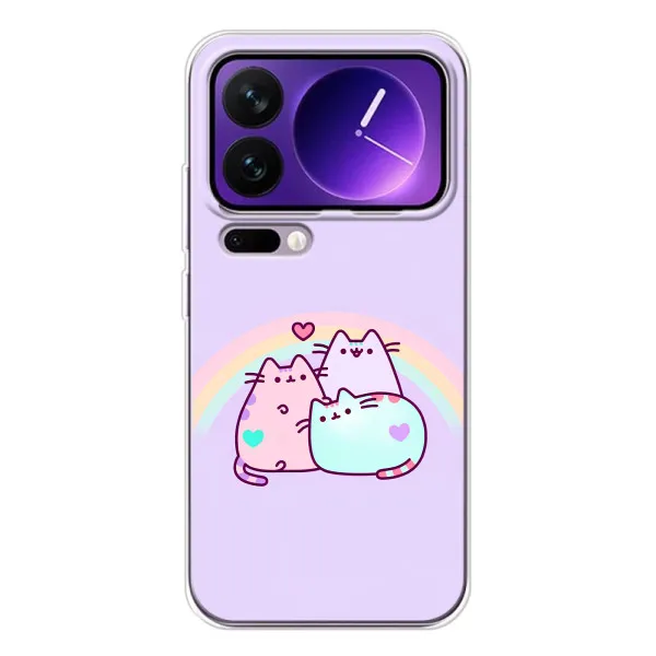 Чохол з принтом «Радужний котик» для Xiaomi 17 Pro Max