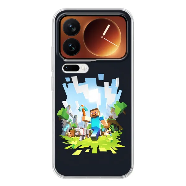 Чехол с принтом «персонажи Minecraft» для Xiaomi 17 Pro