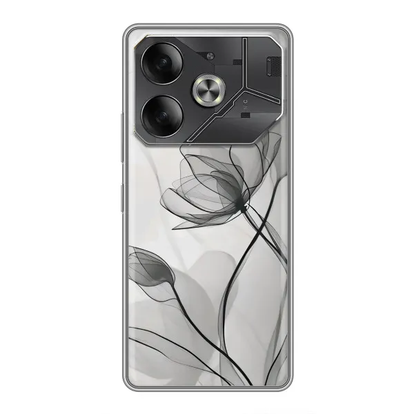 Чохол з принтом «Чорні квіти» для Xiaomi 18 Pro Max