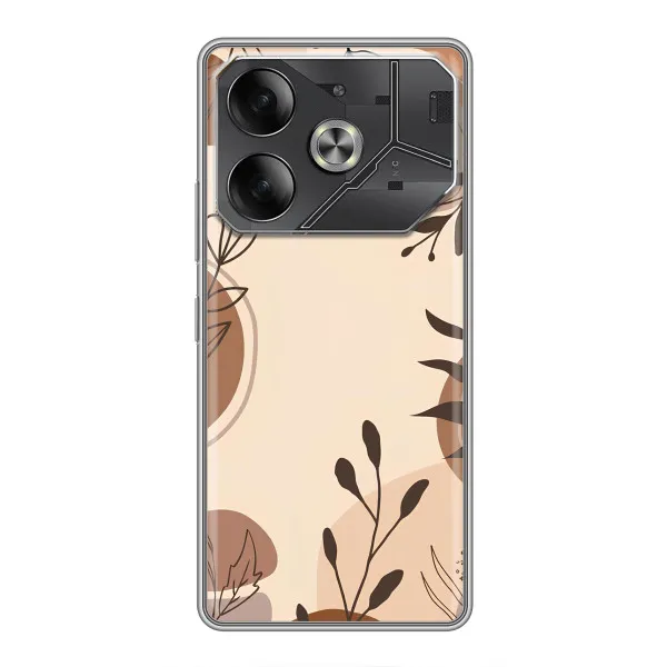 Чехол с принтом «Коричневые цветы» для Xiaomi 18 Pro