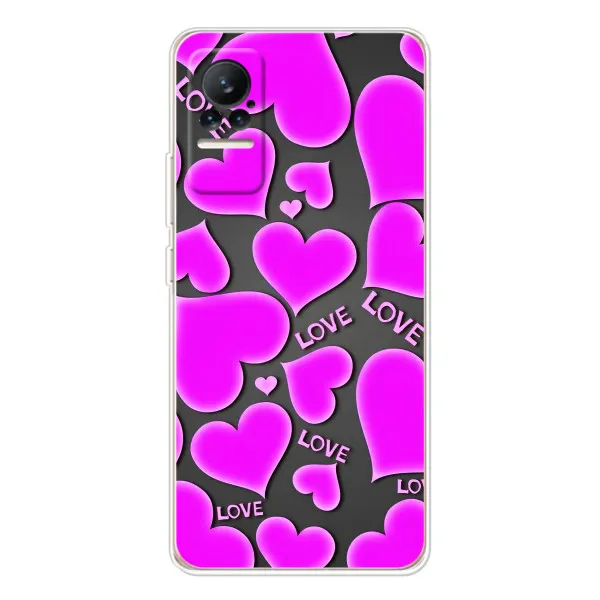Чехол с принтом «Pink hearts» для Xiaomi Civi 1S