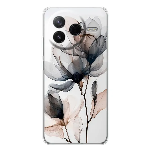 Чехол с принтом «Цветы на белом» для Xiaomi Civi 4Pro