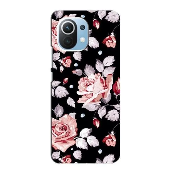 Чехол с принтом «Цветочки на черном» для Xiaomi Mi 11 Lite
