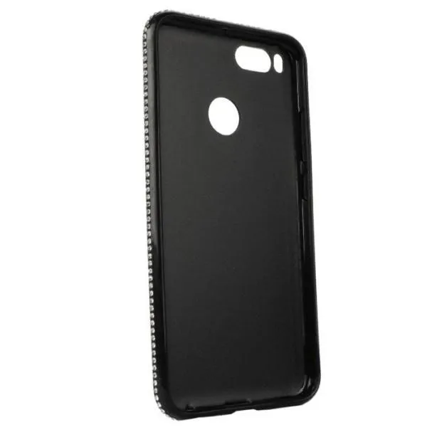 Глянцевый бампер с картинкой и стразами для Xiaomi Mi5X \ MiA1 — Черный — фото 3