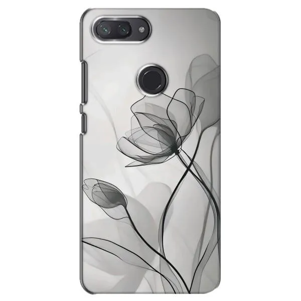 Чехол с принтом «Черные цветы» для Xiaomi Mi 8 Lite