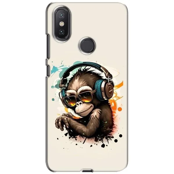 Чохол з принтом «Макака в навушниках» для Xiaomi Mi A2 Lite