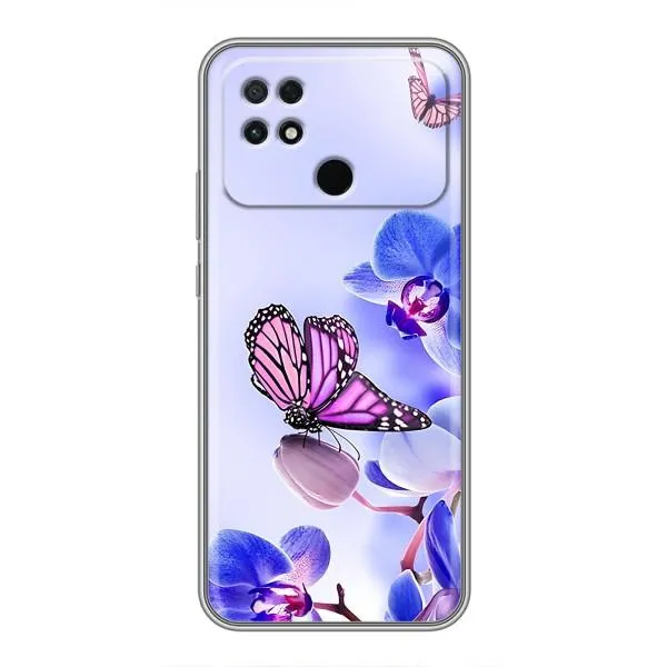 Чохол з принтом «Метелик на квітах» для Xiaomi POCO C40