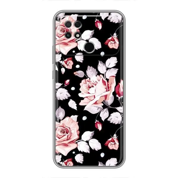 Чохол з принтом «Квіти на чорному» для Xiaomi POCO C40