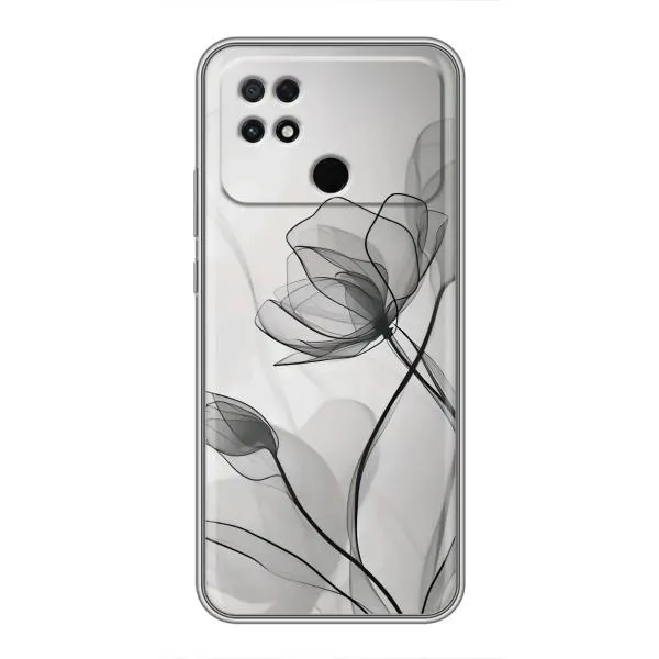Чехол с принтом «Черные цветы» для Xiaomi POCO C40