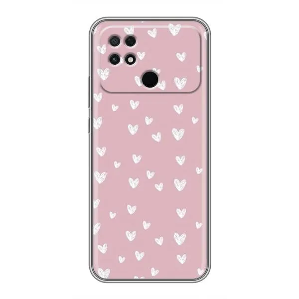 Чехол с принтом «Сердечки на розовом» для Xiaomi POCO C40