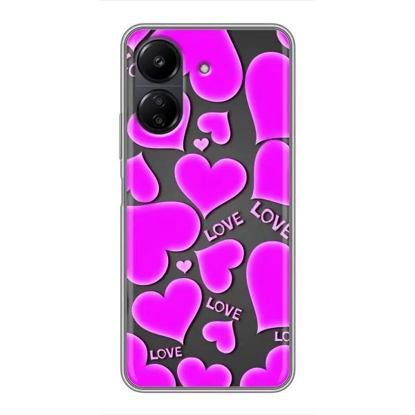 Чохол з принтом «Pink hearts» для Xiaomi POCO C65