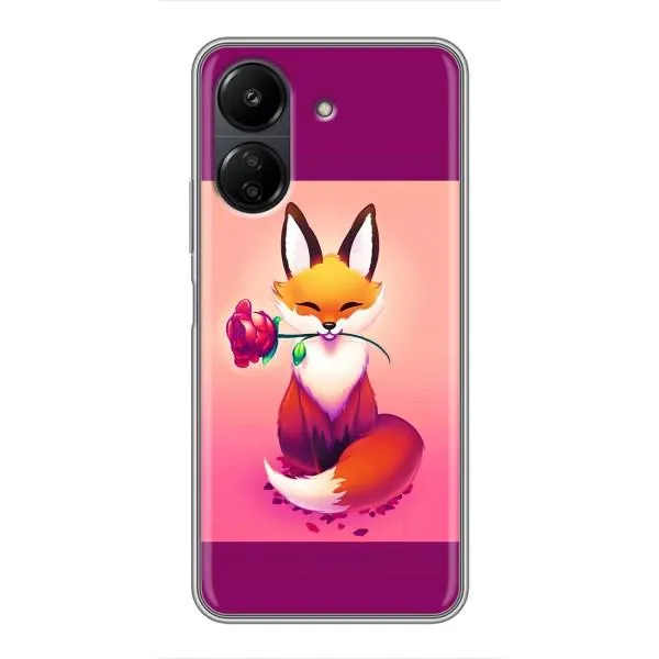 Чехол с принтом «Лисичка с розочкой» для Xiaomi POCO C65