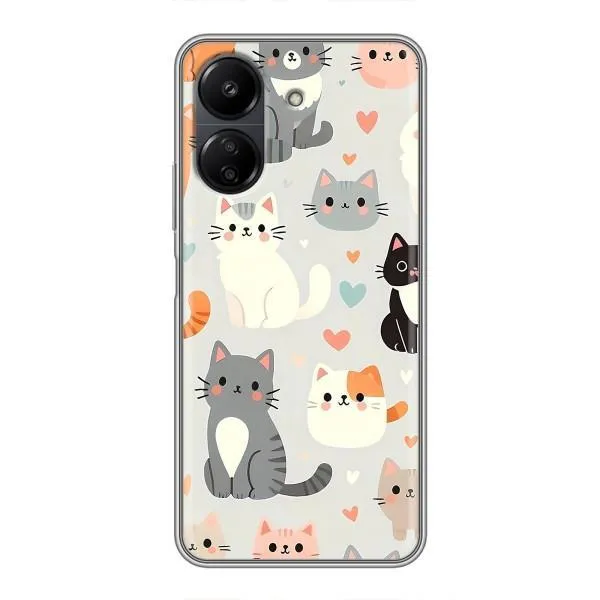 Чохол з принтом «Колаж котів» для Xiaomi POCO C65
