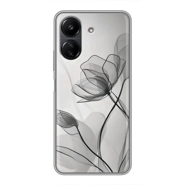 Чохол з принтом «Чорні квіти» для Xiaomi POCO C65