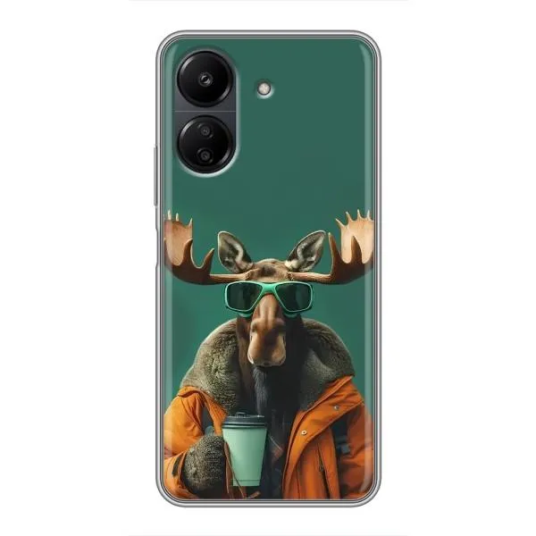 Чехол с принтом «Лось с кофе» для Xiaomi POCO C65