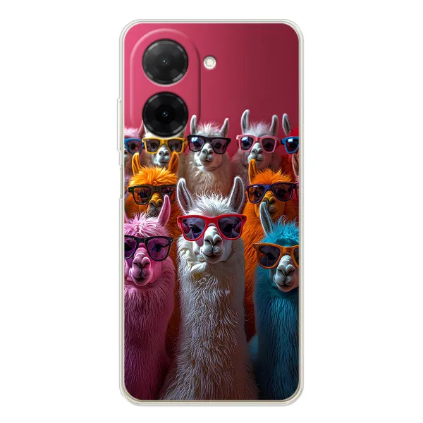 Чохол з принтом «Лами в окулярах» для Xiaomi Poco C71