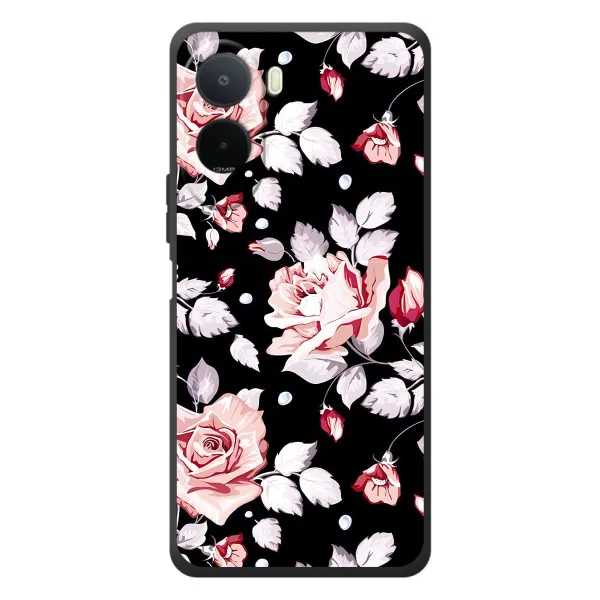 Чехол с принтом «Цветочки на черном» для Xiaomi Poco C81 Pro