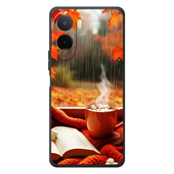 Чехол с принтом «Кофе и дождь» для Xiaomi Poco C81 Pro