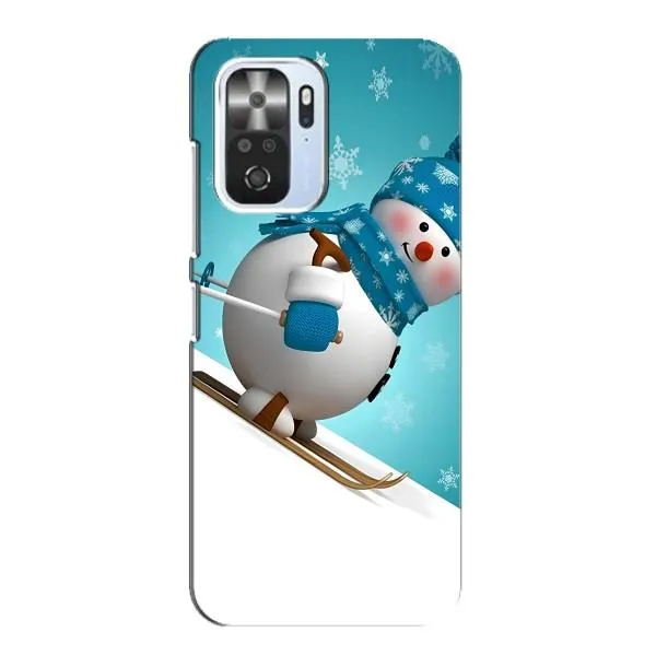 Чехол с принтом «Снеговик на лыжах» для Xiaomi POCO F3