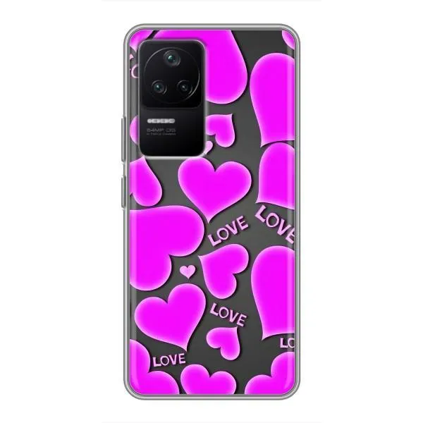Чехол с принтом «Pink hearts» для Xiaomi POCO F4 (5G) Чехол с принтом «Pink hearts» для Xiaomi POCO F4 (5G)