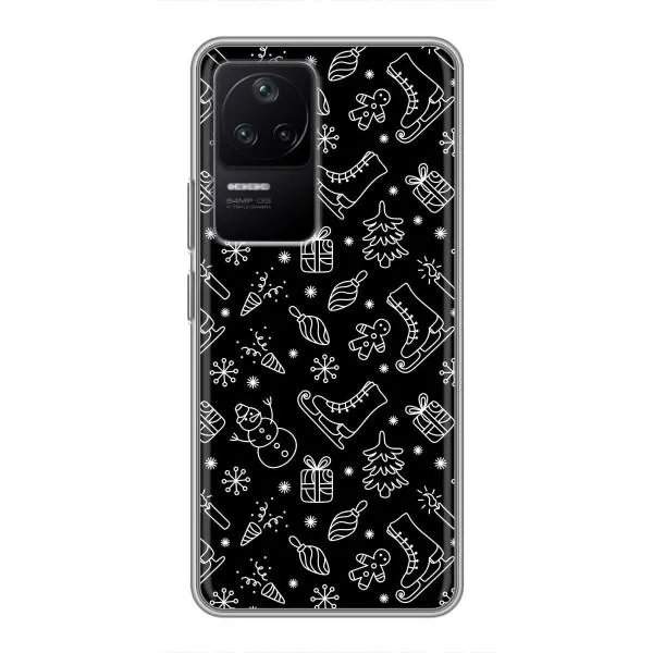 Чехол с принтом «Новогодний фон» для Xiaomi POCO F4 (5G)
