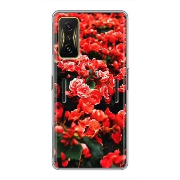 Чехол с принтом «Цветы красные» для Xiaomi POCO F4 GT