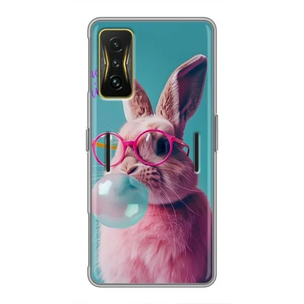 Чехол с принтом «Кролик в очках» для Xiaomi POCO F4 GT Чехол с принтом «Кролик в очках» для Xiaomi POCO F4 GT