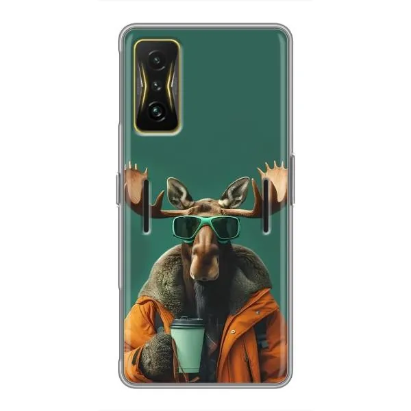 Чехол с принтом «Лось с кофе» для Xiaomi POCO F4 GT Чехол с принтом «Лось с кофе» для Xiaomi POCO F4 GT