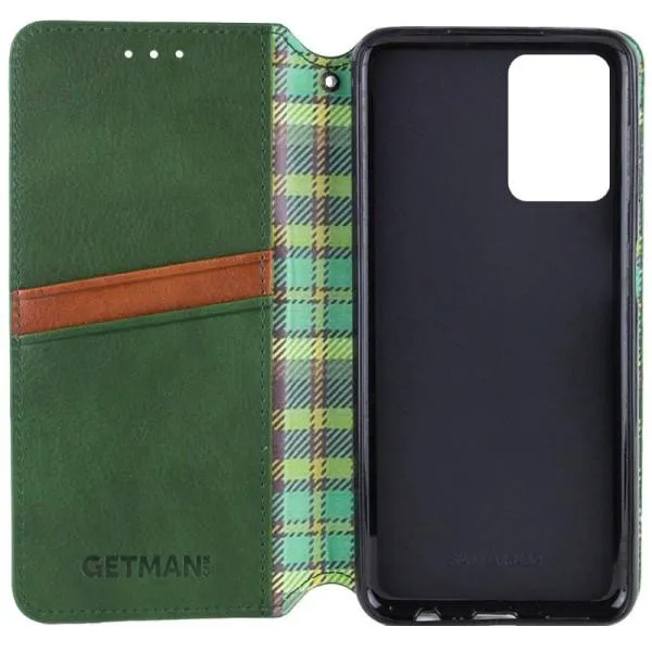 Кожаный чехол-книжка GETMAN Cubic (PU) для Xiaomi Poco F5 Pro — Зеленый — фото 3 Кожаный чехол-книжка GETMAN Cubic (PU) для Xiaomi Poco F5 Pro — Зеленый — фото 3