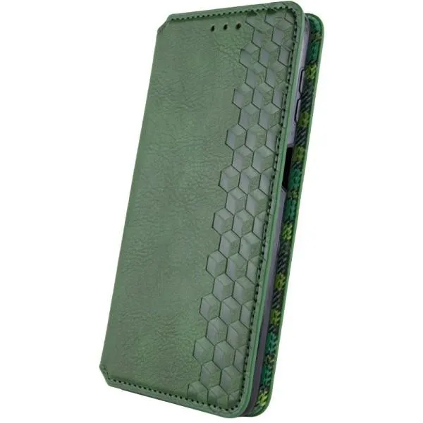 Кожаный чехол-книжка GETMAN Cubic (PU) для Xiaomi Poco F5 Pro — Зеленый — фото 4 Кожаный чехол-книжка GETMAN Cubic (PU) для Xiaomi Poco F5 Pro — Зеленый — фото 4