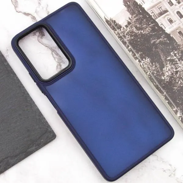 Чехол TPU+PC Lyon Frosted для Xiaomi Poco F5 Pro — Темно-синий — фото 4 Чехол TPU+PC Lyon Frosted для Xiaomi Poco F5 Pro — Темно-синий — фото 4