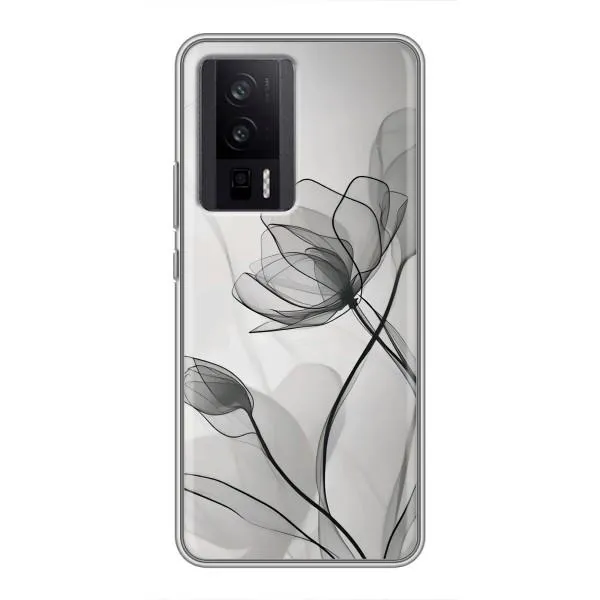 Чохол з принтом «Чорні квіти» для Xiaomi POCO F5 Pro
