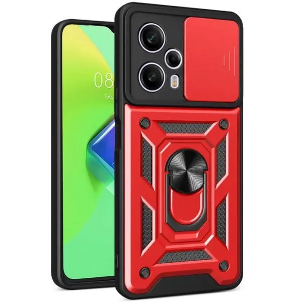 Ударопрочный чехол Camshield Serge Ring для Xiaomi Poco F5 / Note 12 Turbo — Красный — фото 1