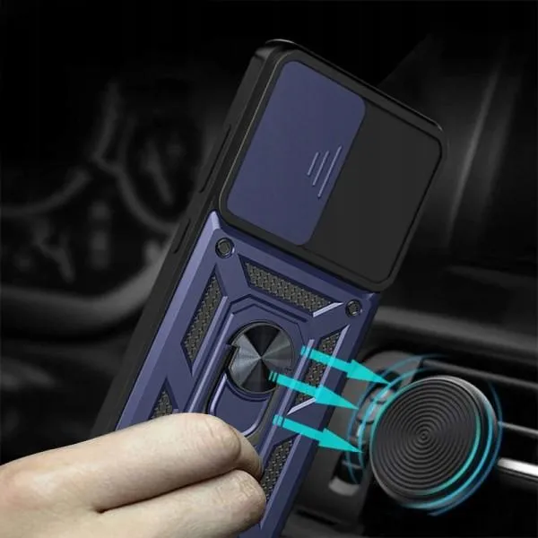 Ударопрочный чехол Camshield Serge Ring для Xiaomi Poco F5 / Note 12 Turbo — Синий — фото 3